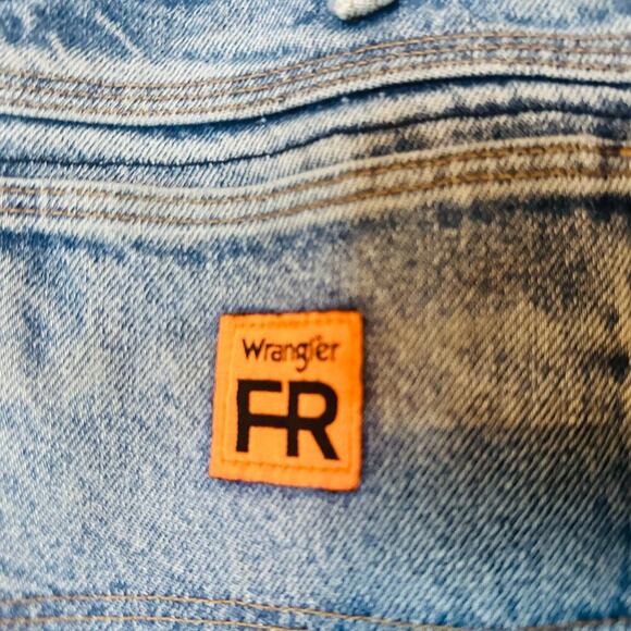 VINTAGE WRANGLER FR Denim Riggs Workwear Flame Resistant Carpenter Jeans 38x32 - Picture 13 of 16